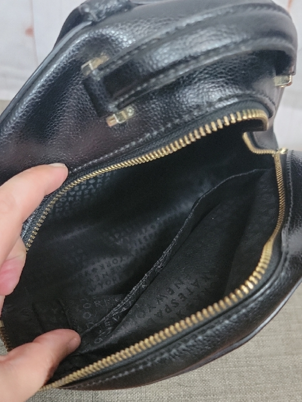kate spade Black Leather Small Arch Backpack with Gold Hardware - Picture 4 of 6